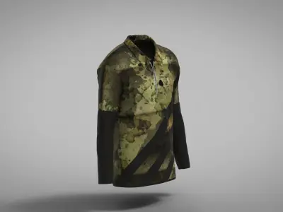 Military Outfit - T-shirt Low-poly 3D model 21