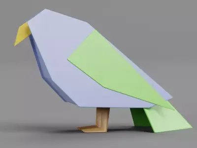 Paper Bird Low-poly 3D model
