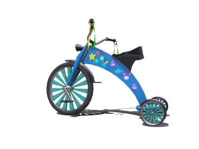 Kids Bicycle Low-poly PBR Low-poly 3D model