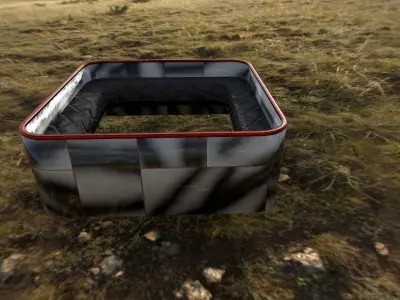 Enclosed marble couch or hotub Free low-poly 3D model