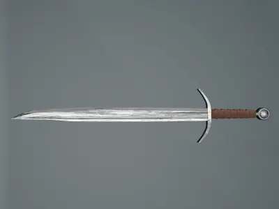 game ready low poly sword Free low-poly 3D model