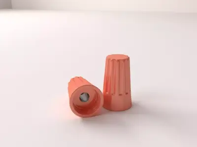 Wirenut two orange plastic plugs 3D model