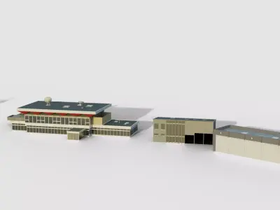 Airport Terminal de Deauville Normandie Low-poly 3D model