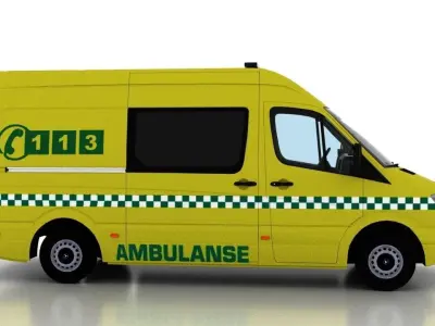 Mercedes Benz Sprinter L2H2 2009 Norway Ambulance 3D model