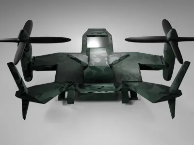 Futuristic Military Helicopter Free 3D model