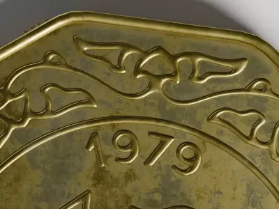 Algerian coin v2 3D model