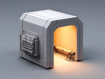 SciFi Airlock Corridor 3D Model Low-poly 3D model