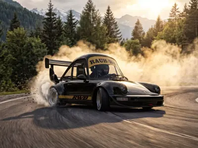 Stylized RWB Inspired Retro Sports Car 3D Model Low-poly 3D model