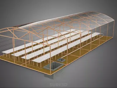 FARMING GREENHOUSE PLANT AGRICULTURE AEROPONIC HYDROPONIC GARDEN 3D model