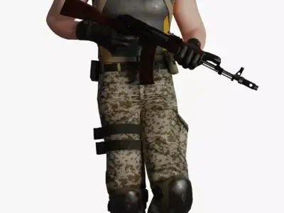 military model Low-poly 3D model