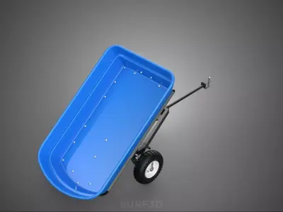 TIPPING TILT POLY DECK TOW DUMP TRAILER CARGO CART WAGON GARDEN 3D model