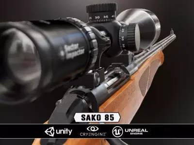 Sako 85 Bavarian - Model and Textures Low-poly 3D model