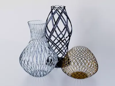 Metal vases set Free 3D print model