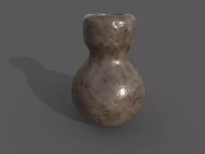 Mud vase Low-poly 3D model