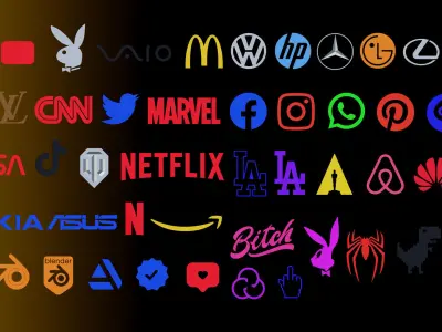 3D 50 LOGOS STL BLENDFILES 3D model