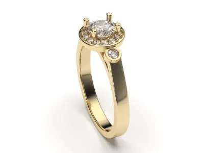 solitaire with ring sizes  8 part S108 3D print model
