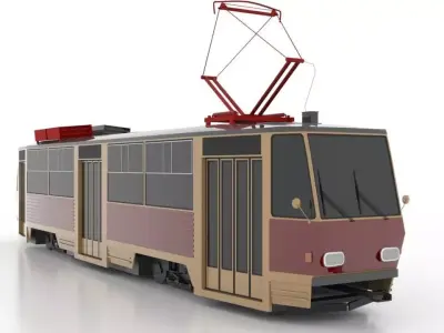 Tatra T5 Low Low-poly 3D model