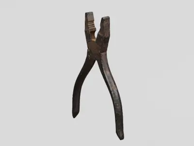 Rusty Tool Pliers 3D scan PBR 4K textures Low-poly 3D model