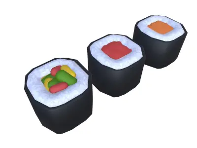 Stylized Sushi Low-poly 3D model purchase