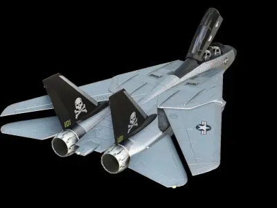 Grumman F-14 Tomcat US Fighter Jet Low-poly 3D model