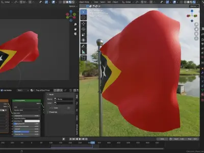Animated East Timor Flags 3D model