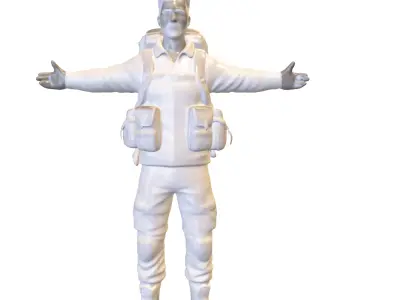 apocalyptic survivor character game reader Low-poly 3D model