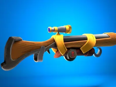 Stylized shotgun model Low-poly 3D model