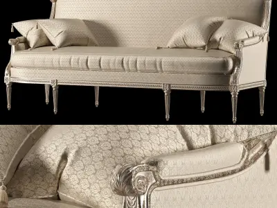 Louis sofa and armchair set 3D model