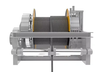Anchor Mooring Winch and Byers Anchor 3D model