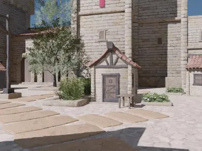 Medieval Castle Town Model 3D model purchase