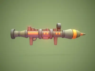 Stylized Rocket Launcher Low-poly 3D model purchase