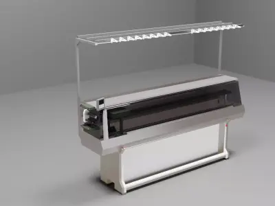 tickot and knitted machine Low-poly 3D model