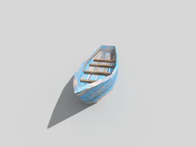 low poly beach boat Low-poly 3D model
