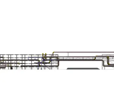 Routing factory with pipes and pipes 3D model