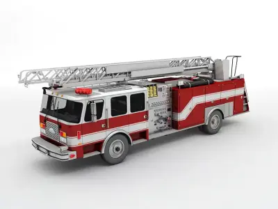 Fire Ladder Truck 3D model