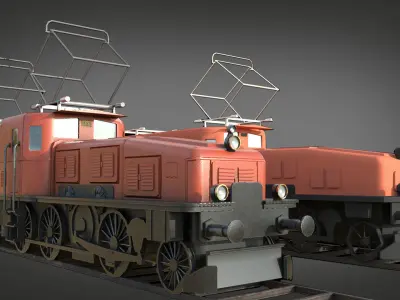 Crocodile Locomotive Train Class Ce 6-8 Low-poly 3D model