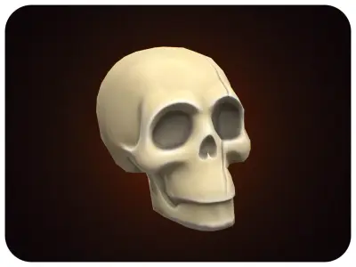 FREE Stylized Skull - Decoration Bone Free low-poly 3D model