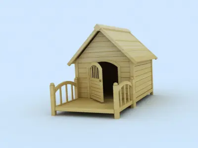 Doghouse wooden dog house 3D model purchase
