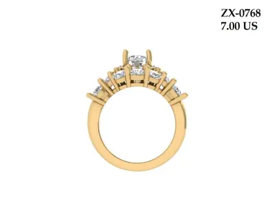 Solitair Ring Bridal Set 3D print model 33