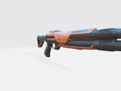 Lowpoly scifi gun Low-poly 3D model shop