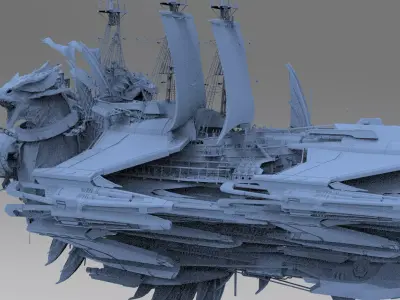 Gor Dreadnaught airship 2 3D model