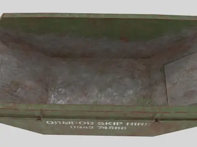 Low poly Skip PBR dump truck Low-poly 3D model