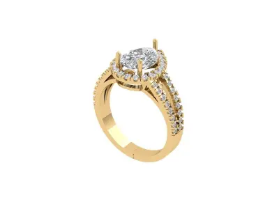 Pear  Stone Ring 3D print model purchase