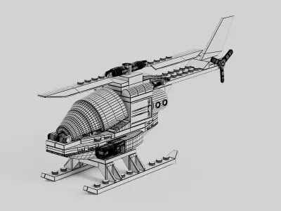 Rescue Helicopter Toy Low Poly 3D Model Low-poly 3D model