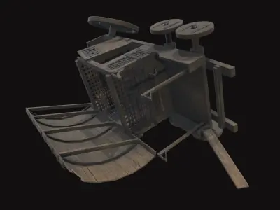Medieval Carriage V14 Low-poly 3D model
