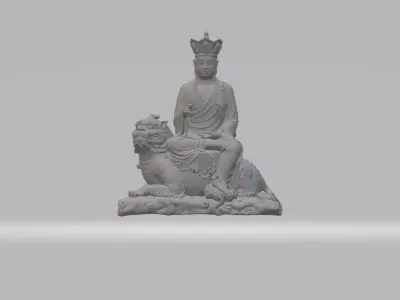 Ksitigarbha Bodhisattva Buddha Statue 3D print model 7