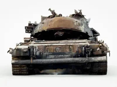 Russian T-72B3 tank destroyed by Ukrainian army  3D model purchase