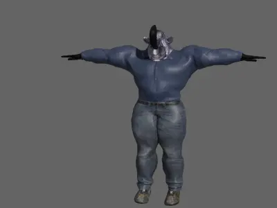 Friendly monster Headbangman Free low-poly 3D model