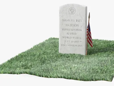 Grave Fur and Coffin of a World War Hero Collection 3D model