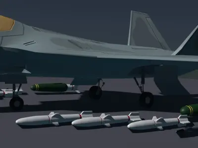 F-22 raptor lockheed martin Low-poly 3D model